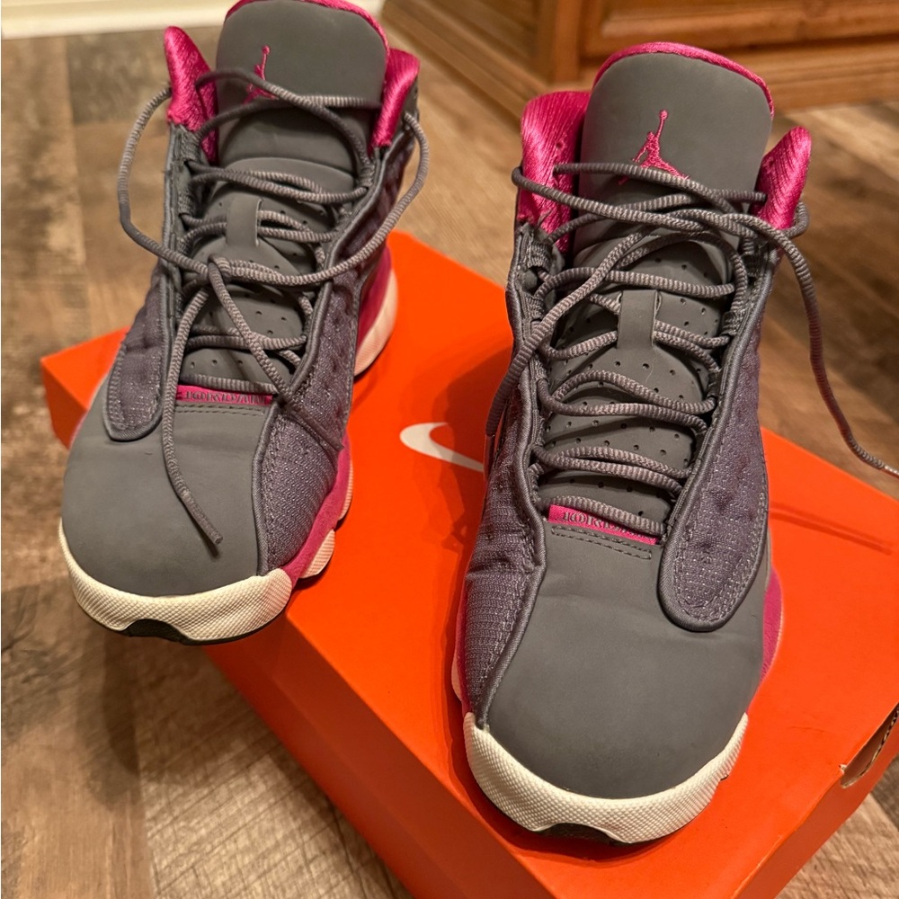 Jordan Pink and Gray Sneakers